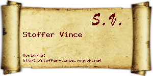 Stoffer Vince névjegykártya