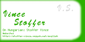 vince stoffer business card